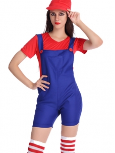 Women Fashion Harness Pants Mario Costume