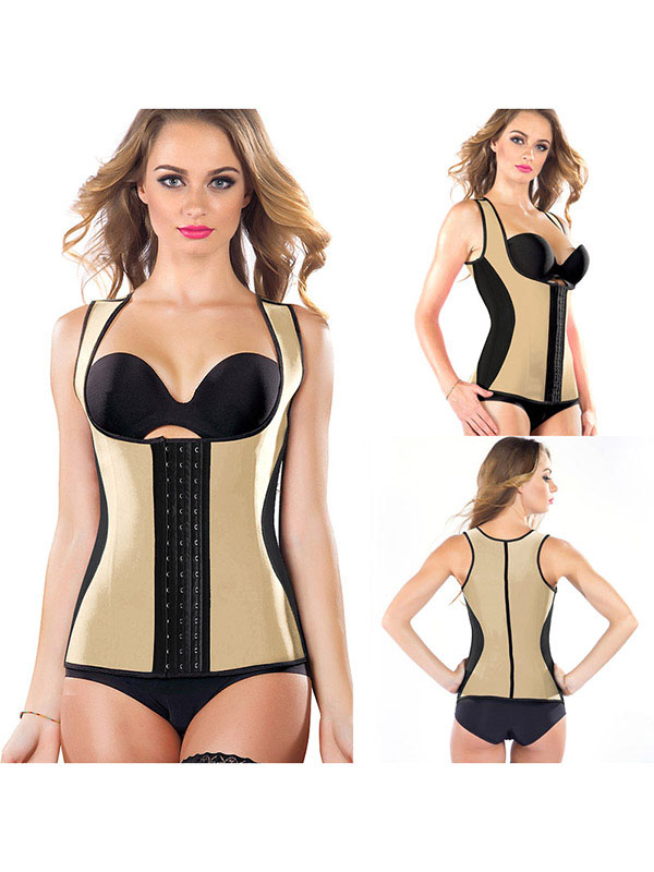 Apricot S-3XL Vest Waist Trainer Latex Corset