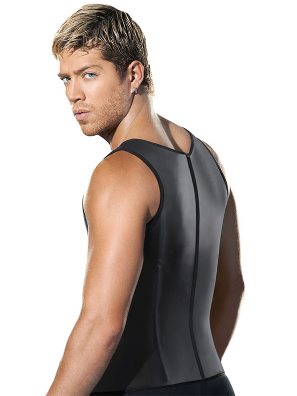 Black S-3XL Men Fashion Latex Corset