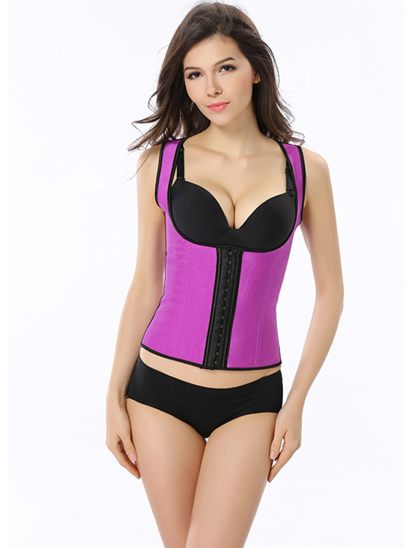 Purple XS-6XL Waist Training Latex Corset