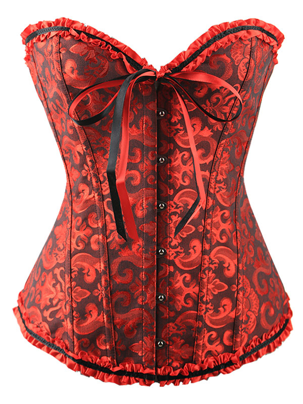 Wind Red S-6XL Embroider Ladies Overbust Corset