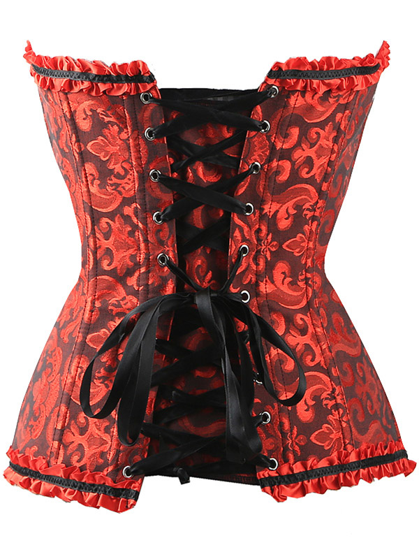 Wind Red S-6XL Embroider Ladies Overbust Corset