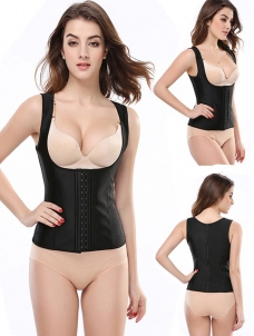 Black Women Vest Bodyshaper Latex Corset