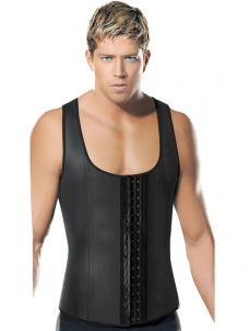 Black S-3XL Men Fashion Latex Corset