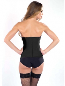 Black XS-3XL Zipper Front Waist Trainer Corset 