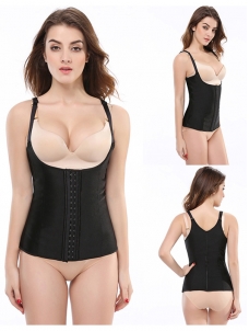 Black XS-6XL Vest Waist Trainer Latex Corset