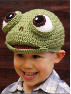 Green Children Infant Handmade casual Knitted Hat 