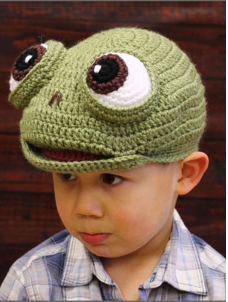 Green Children Infant Handmade casual Knitted Hat 