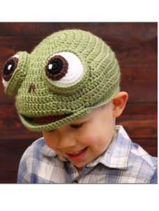 Green Children Infant Handmade casual Knitted Hat 