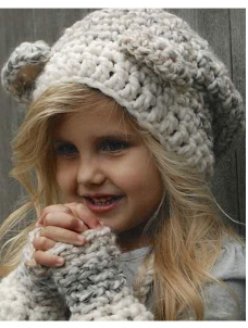 Grey Children Infant Handmade casual Knitted Hat 