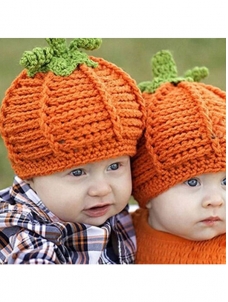 Orange Children Infant Handmade casual Knitted Hat 