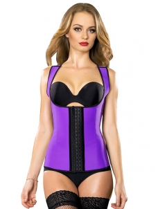 Purple XS-6XL Waist Cincher Bones Latex Corset