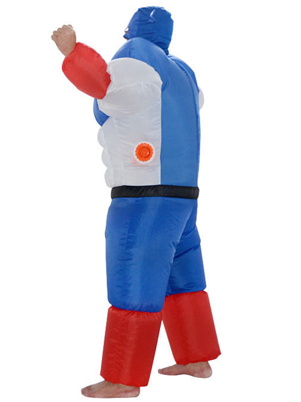 Blue One Size Inflatable American Captain Mascot Costume