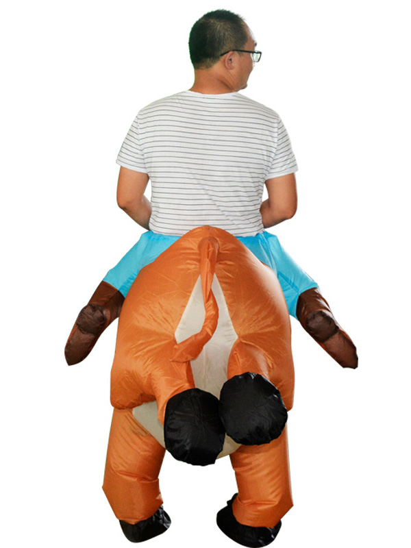 Brown One Size Inflatable Cow Mascot Costume