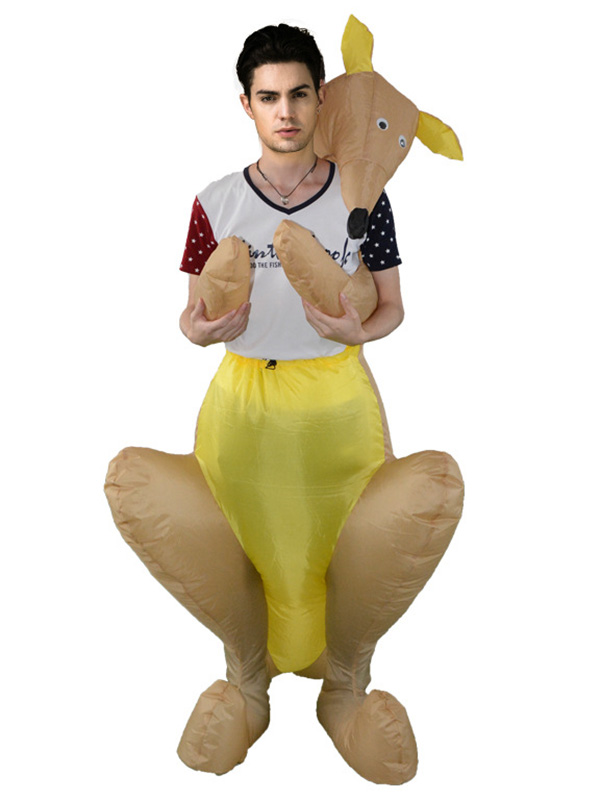 Brown One Size Kangaroo Inflatable Mascot Costume