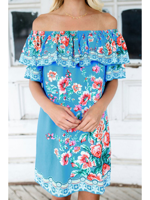 Era Of Floral Blue Mini Dress