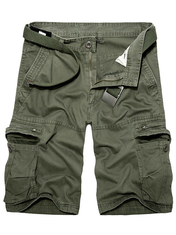 Green Mens Twill Cargo Shorts Pants