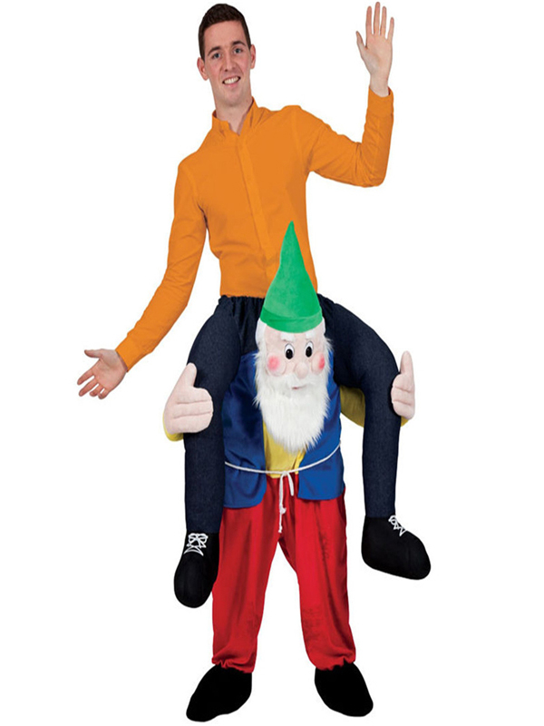 Red One Size Gnome Carry Me Mascot Costume