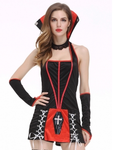 Black M&L Vampire Vertical Collar Halloween Costume