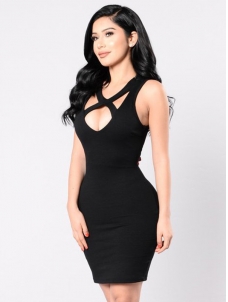 Black S-XL Sexy Women Bodycon Dress
