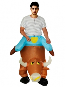 Brown One Size Inflatable Cow Mascot Costume