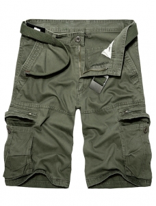 Green Mens Twill Cargo Shorts Pants