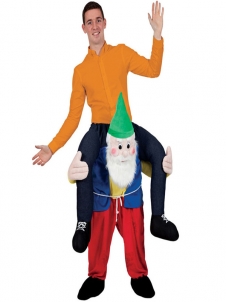 Red One Size Gnome Carry Me Mascot Costume