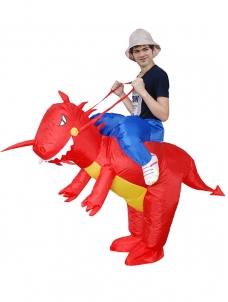 Red One Size Inflatable Dragon Mascot Costume
