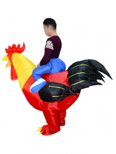 Red One Size Inflatable Rooster Chicken Mascot Costume 