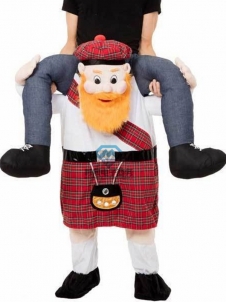 Red One Size Scotsman Carry Me Mascot Costume