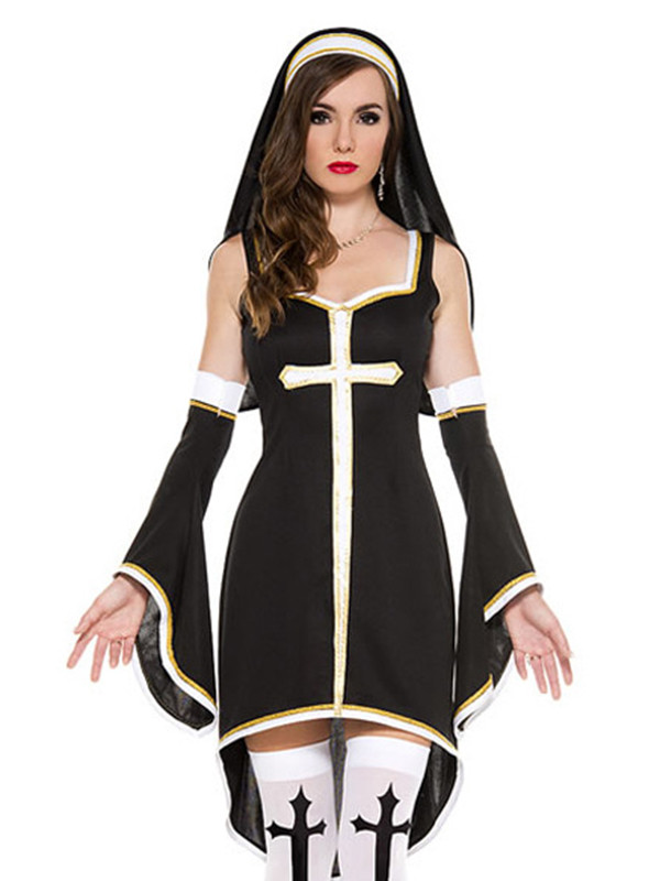Black One Size Fashion Cosplay Female Monasticism Costume
