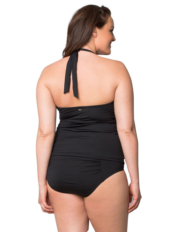 Black Sexy Halter Plus Size Swimwear