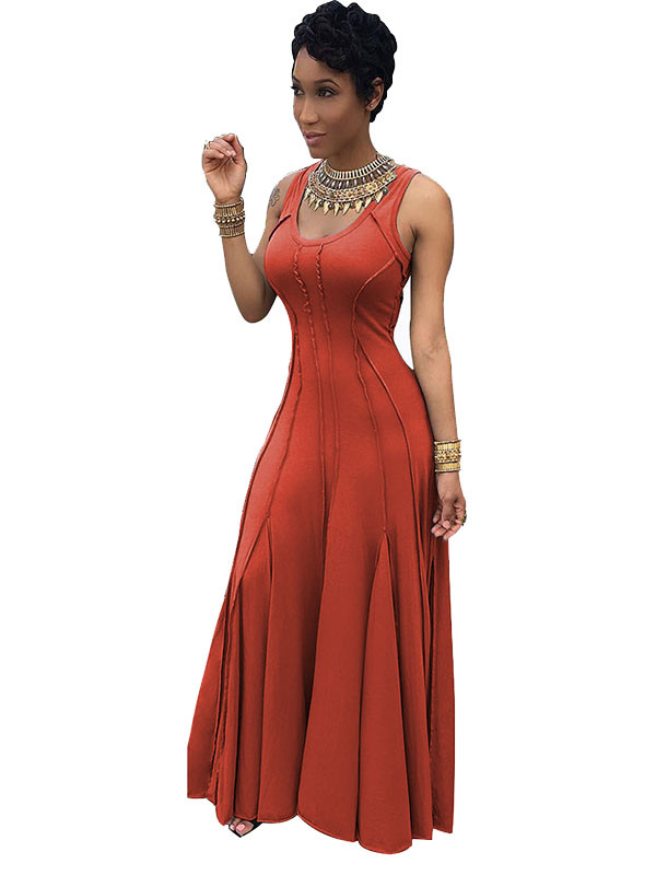 Red S-3XL Sexy Sleeveless Maxi Dress