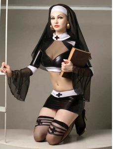 Black One Size Cosplay Female Monasticism Costume