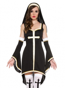 Black One Size Fashion Cosplay Female Monasticism Costume