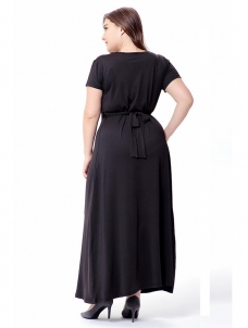 Black Sexy V Neck Short Sleeve Plus Size Dress