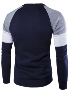 Dark Blue M-XXL Long Sleeve Men T-Shirt