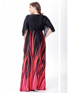 Elegant Printing Summer Plus Size Dress