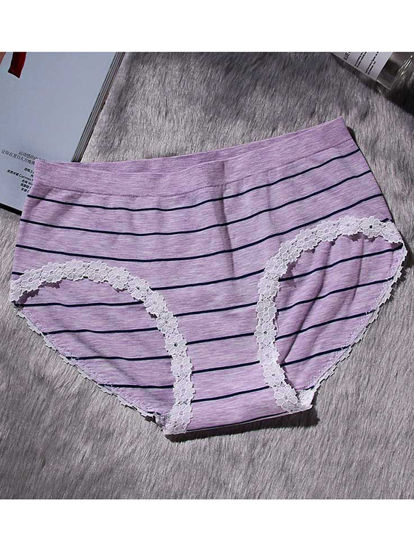 6 Colors One Size Striped Seamless Underwear