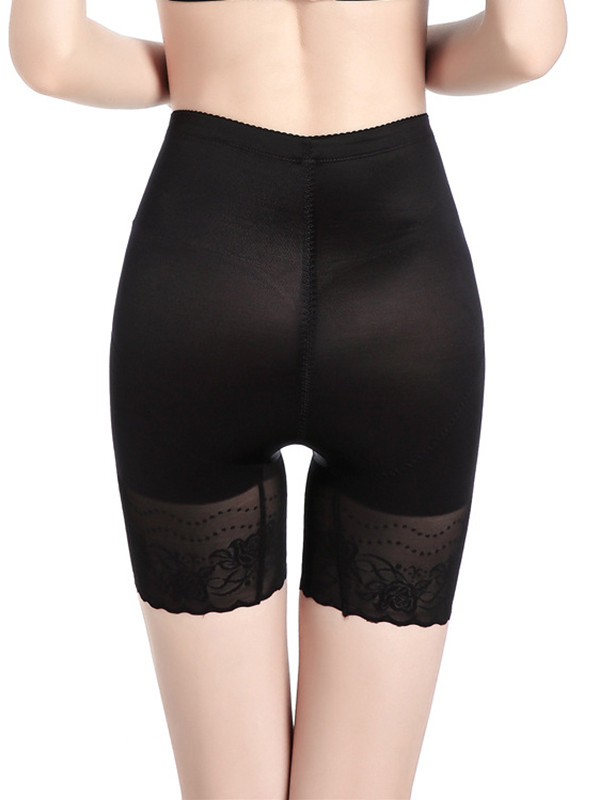 Black L-2XL Floral Seamless Underwear