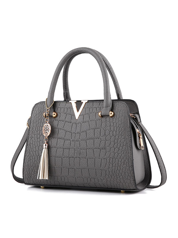 Gray Ladies Fashion Hand Bags 