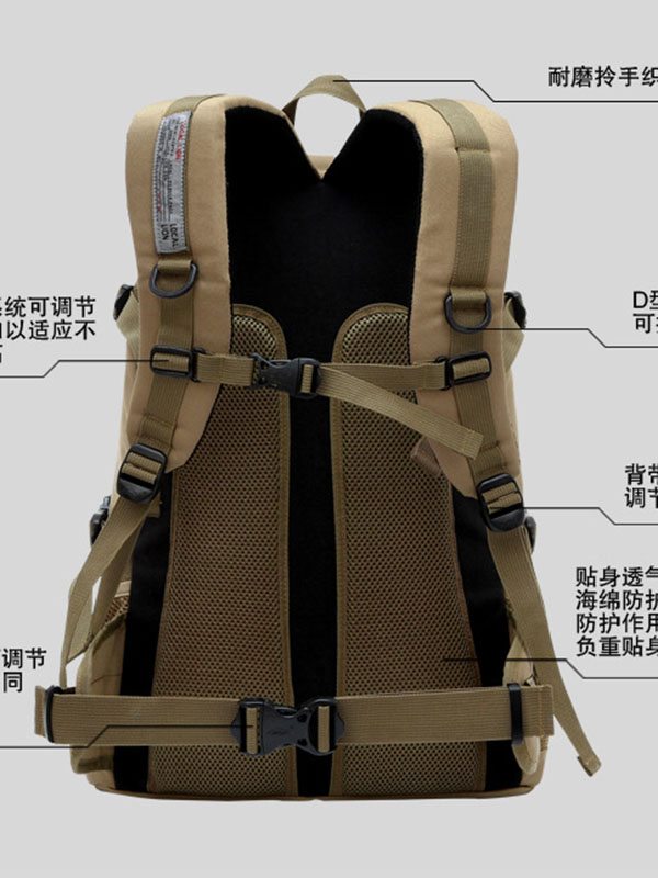 Men Outdoor Camping Hiking Travel Backpacks Khaki