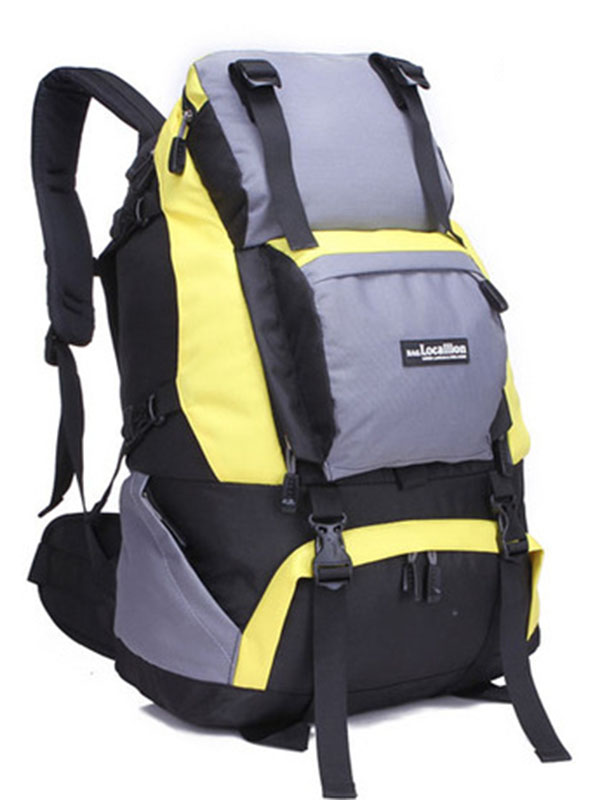 Men Outdoor Camping Hiking Travel Backpacks Yellow