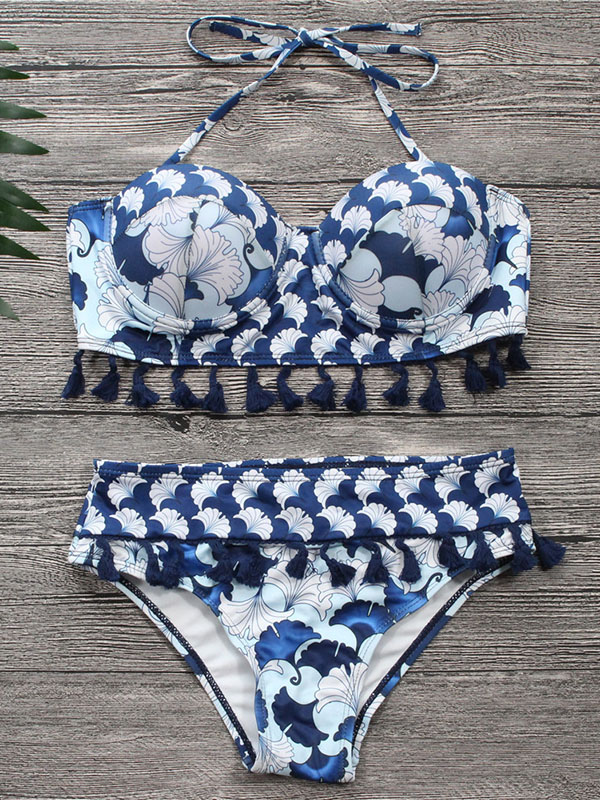 Women Quick Dry High Waist Bikini Set Swimwear