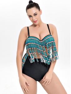 Sexy Plus Size High Waist 2 Pieces Swimsuit Beachwear