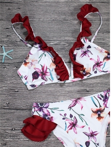 Women Quick Dey Floral High Quality Fabric Bikini Sets