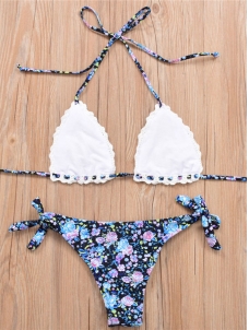 Women Sexy Crochet Triangle Bikini Set Swimwear