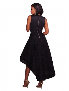 Women V-neck Sleeveless Sexy Party Dress Black