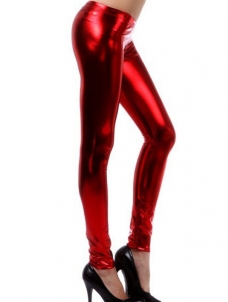 Red Sexy Vinyl Leather Leggings