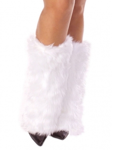 Women Feather Christmas Leg Warmer Soft White